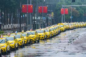 Taxis Line Up Outside The North Railway Station in Chongqing