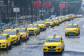 Taxis Line Up Outside The North Railway Station in Chongqing