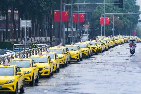 Taxis Line Up Outside The North Railway Station in Chongqing