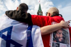 Pro-Israel Protestor During A Commemorative Ceremony In Ottawa