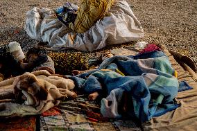 Displaced Families Sleeping On The Streets - Beirut