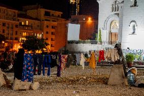 Displaced Families Sleeping On The Streets - Beirut