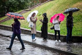 Rainy weather in Kyiv on October 7, 2024