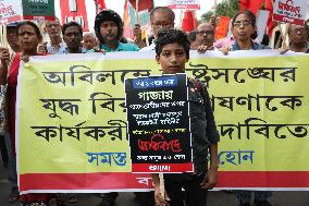 Protest March For Conflict In Gaza In Kolkata