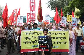 Protest March For Conflict In Gaza In Kolkata