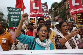 Protest March For Conflict In Gaza In Kolkata