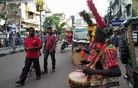 Tribal Community Collects Donations For Dashai Puja