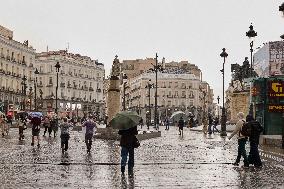 Rains Begin In Madrid