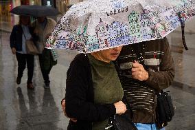 Rains Begin In Madrid