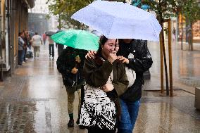 Rains Begin In Madrid