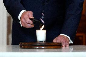 Joe Biden in a yahrzeit candle lighting - Washington