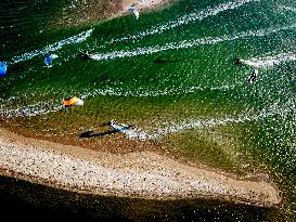 Kitesurfing on the North Sea