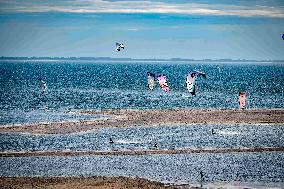 Kitesurfing on the North Sea