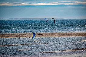 Kitesurfing on the North Sea