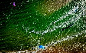 Kitesurfing on the North Sea