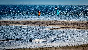 Kitesurfing on the North Sea