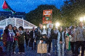 Pro Palestinian Gathering To Mark The One Year Anniversary Of Gaza Attack In Bonn