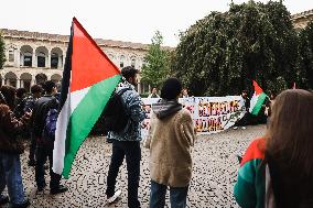 Pro-Palestinian Protests On University Campuses Demonstration In Milan