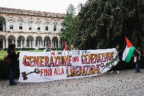 Pro-Palestinian Protests On University Campuses Demonstration In Milan