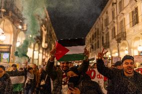 Pro-Palestinian Demonstrations In Turin.