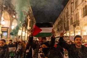 Pro-Palestinian Demonstrations In Turin.