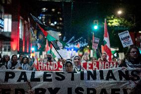 Pro-Palestine Rally Marking The Anniversary Of A Hamas Attack On Israel - Vancouver