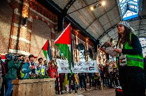 Pro-Palestinian 'sit-in' In Train Stations In The Netherlands.