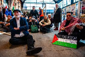 Pro-Palestinian 'sit-in' In Train Stations In The Netherlands.