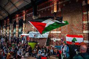 Pro-Palestinian 'sit-in' In Train Stations In The Netherlands.