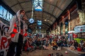 Pro-Palestinian 'sit-in' In Train Stations In The Netherlands.