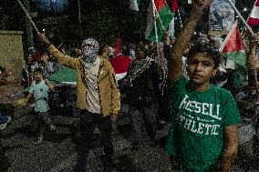 Solidarity Protest For The Palestinian And Lebanese People On The Anniversary Of The Gaza War.