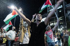 Solidarity Protest For The Palestinian And Lebanese People On The Anniversary Of The Gaza War.