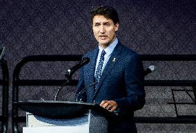 Justin Trudeau At Commemorative Event In Solidarity With Jewish Community Members - Ottawa