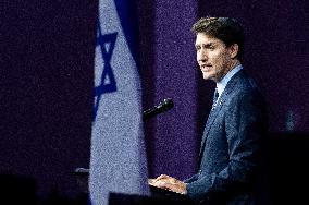 Justin Trudeau At Commemorative Event In Solidarity With Jewish Community Members - Ottawa