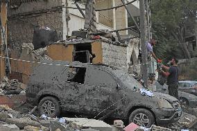 Aftermath of Israeli airstrikes in Qmatiyeh Village - Lebanon