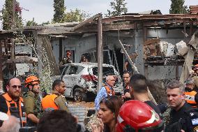 Aftermath Of Gaza Rocket Attack On Kfar Chabad Near Tel Aviv