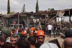 Aftermath Of Gaza Rocket Attack On Kfar Chabad Near Tel Aviv