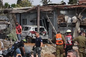 Aftermath Of Gaza Rocket Attack On Kfar Chabad Near Tel Aviv