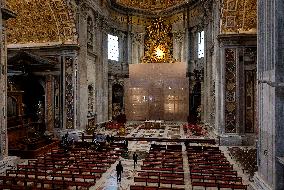 Restoration Works Of St. Peter's Baldachin And St. Peter's Chair At The Vatican