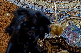 Restoration Works Of St. Peter's Baldachin And St. Peter's Chair At The Vatican