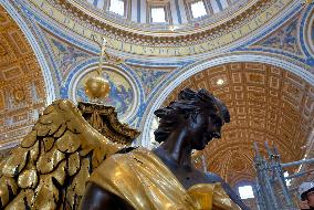 Restoration Works Of St. Peter's Baldachin And St. Peter's Chair At The Vatican