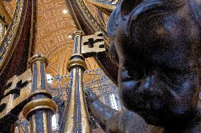 Restoration Works Of St. Peter's Baldachin And St. Peter's Chair At The Vatican