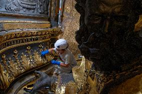 Restoration Works Of St. Peter's Baldachin And St. Peter's Chair At The Vatican