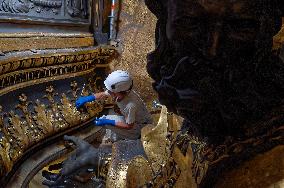 Restoration Works Of St. Peter's Baldachin And St. Peter's Chair At The Vatican