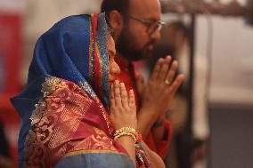 Bengali Hindus Celebrate The Durga Puja Festival In Mississauga, Canada