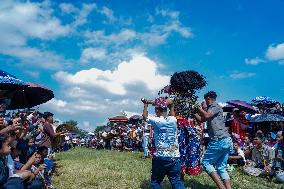 Nepalese Hindu Devotees Celebrated The Shikali Jatra In Khokana, Nepal.