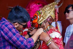 Nepalese Hindu Devotees Celebrated The Shikali Jatra In Khokana, Nepal.