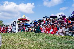 Nepalese Hindu Devotees Celebrated The Shikali Jatra In Khokana, Nepal.