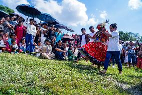 Nepalese Hindu Devotees Celebrated The Shikali Jatra In Khokana, Nepal.