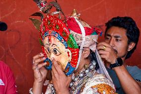 Nepalese Hindu Devotees Celebrated The Shikali Jatra In Khokana, Nepal.